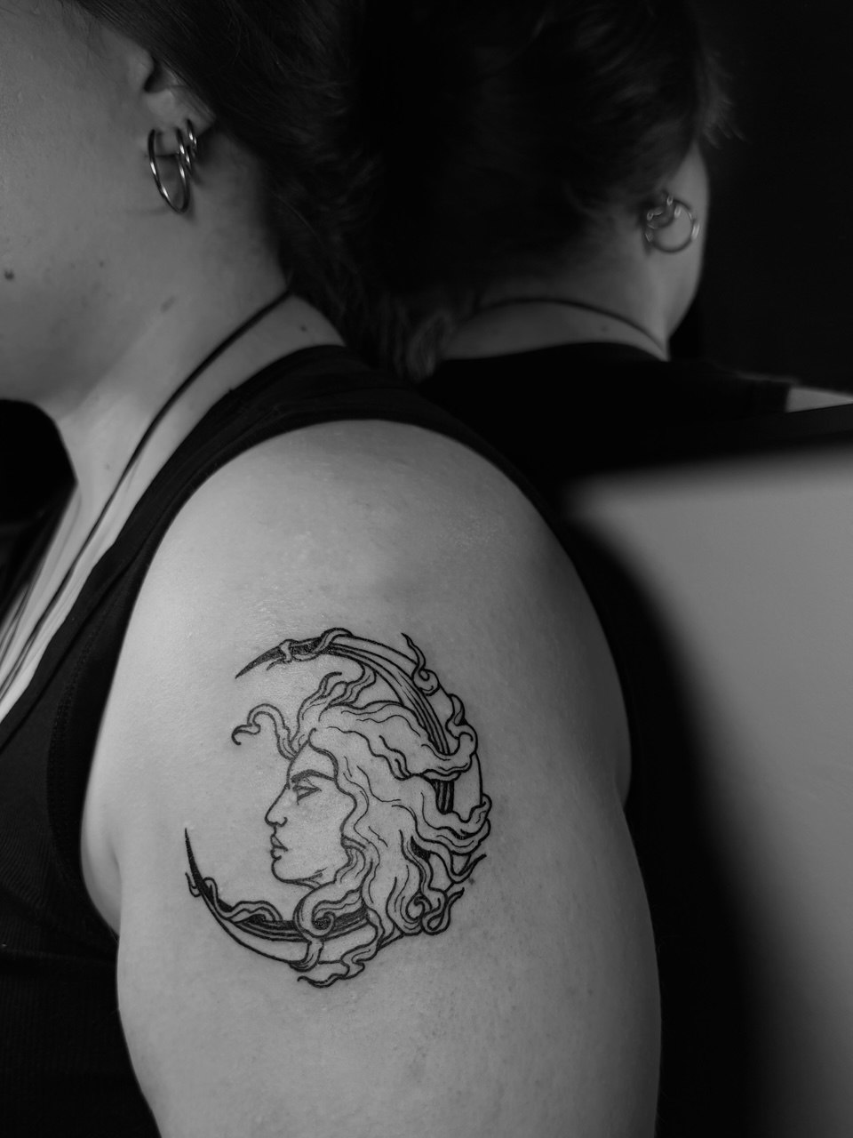 Engraving style tattoo — hatching and vintage etching aesthetics, STIN Praha
